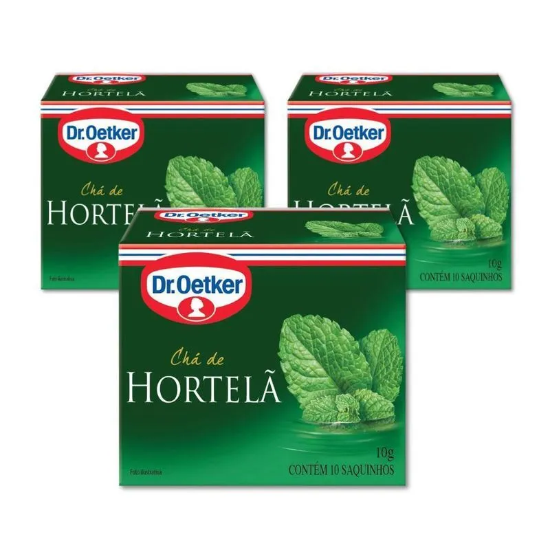 Chá De Hortelã Dr. Oetker Kit 3 Caixas 18g - 30 Saquinhos