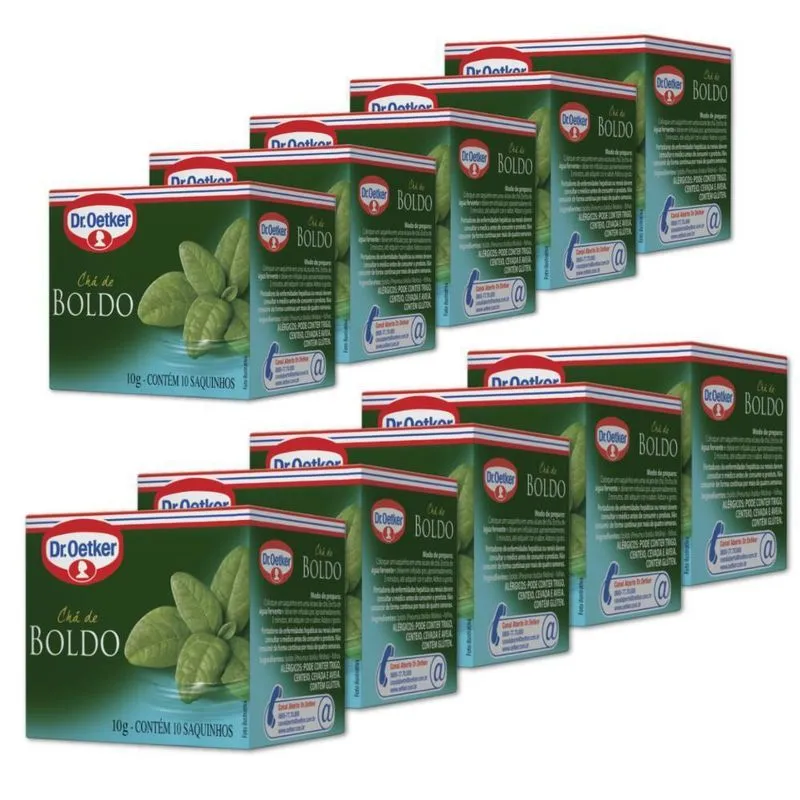 Chá De Boldo Dr. Oetker Kit 10 Caixas 10g - 100 Saquinhos