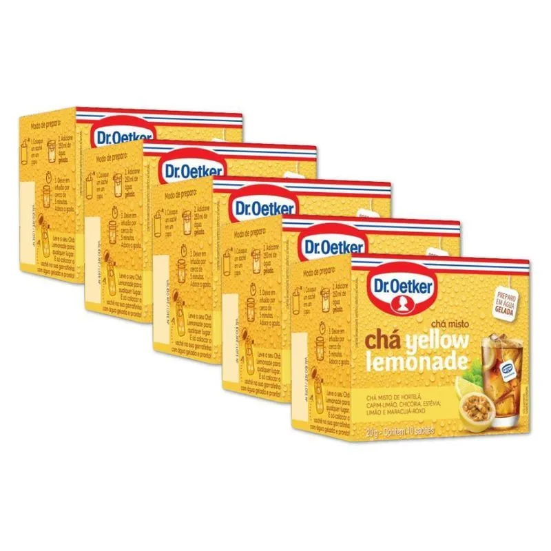 Chá Gelado Yellow Lemonade Dr. Oetker Kit 5 Unidades 20g