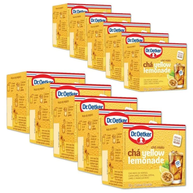 Chá Gelado Yellow Lemonade Dr Oetker Kit 10 Unidades 20g