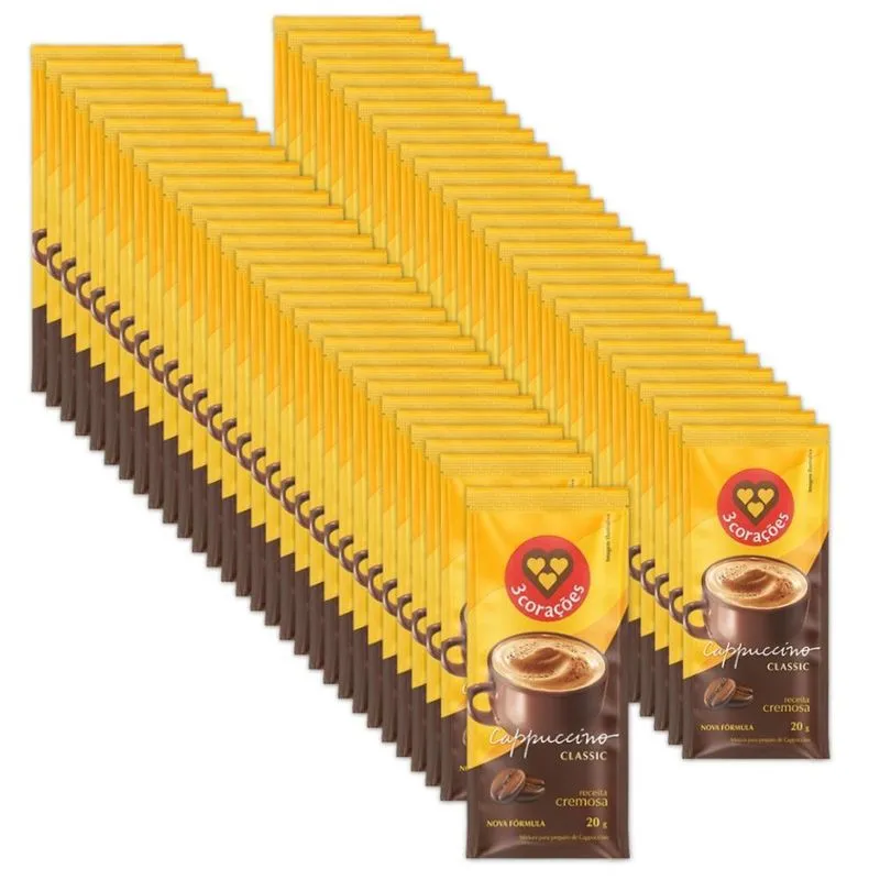 Cappuccino Classic Três Corações Kit 60 Unidades 20g