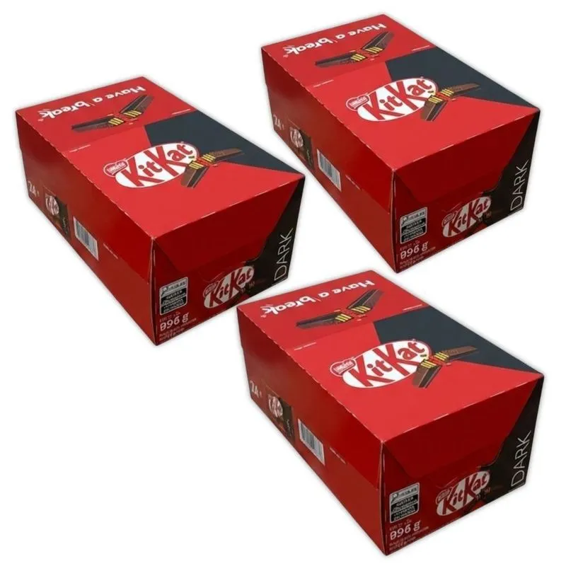 Chocolate Kit Kat Dark 72 Unidades 41,5g - 3 Displays