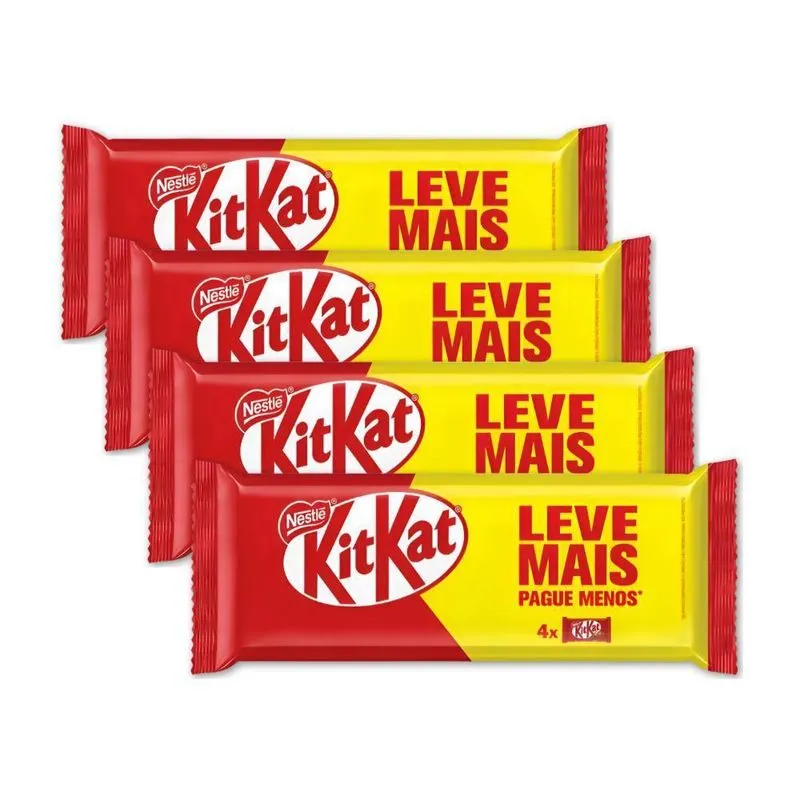 Chocolate Kit Kat Ao Leite 4 Unidades 166g