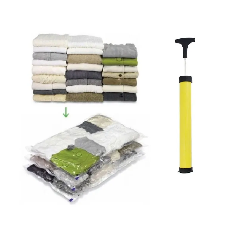 Kit 10 Saco à Vácuo Para Roupa 5 Menor 5 Médio + Bomba