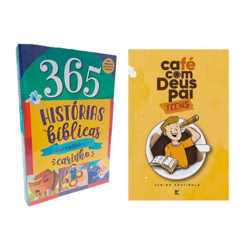 Kit Café com Deus Pai Teens + 365 Histórias Bíblicas Narradas com Carinho
