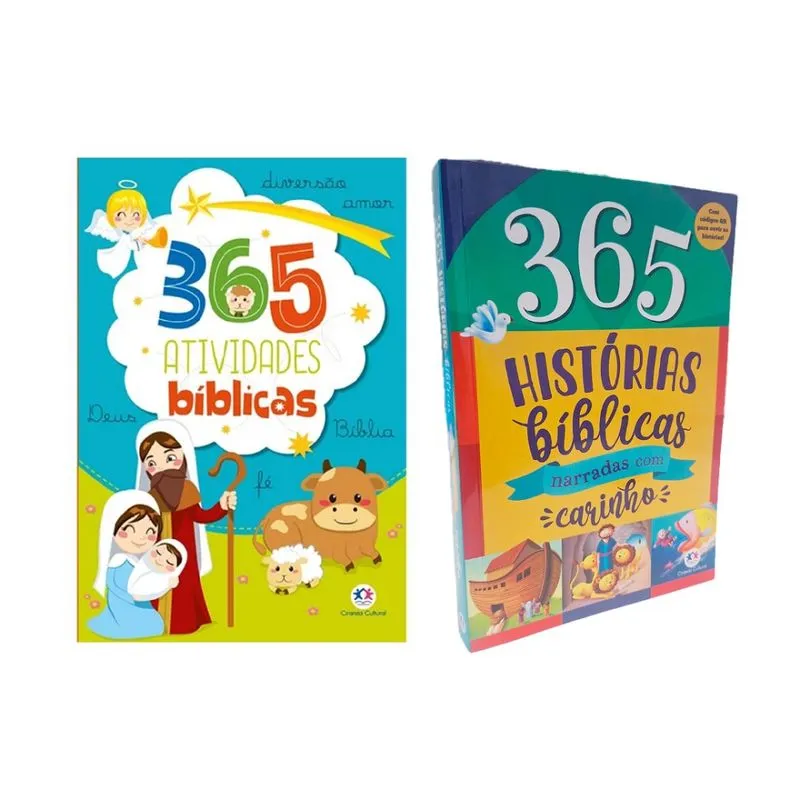 Kit 365 Atividades Bíblicas + 365 Histórias Bíblicas Narradas com Carinho