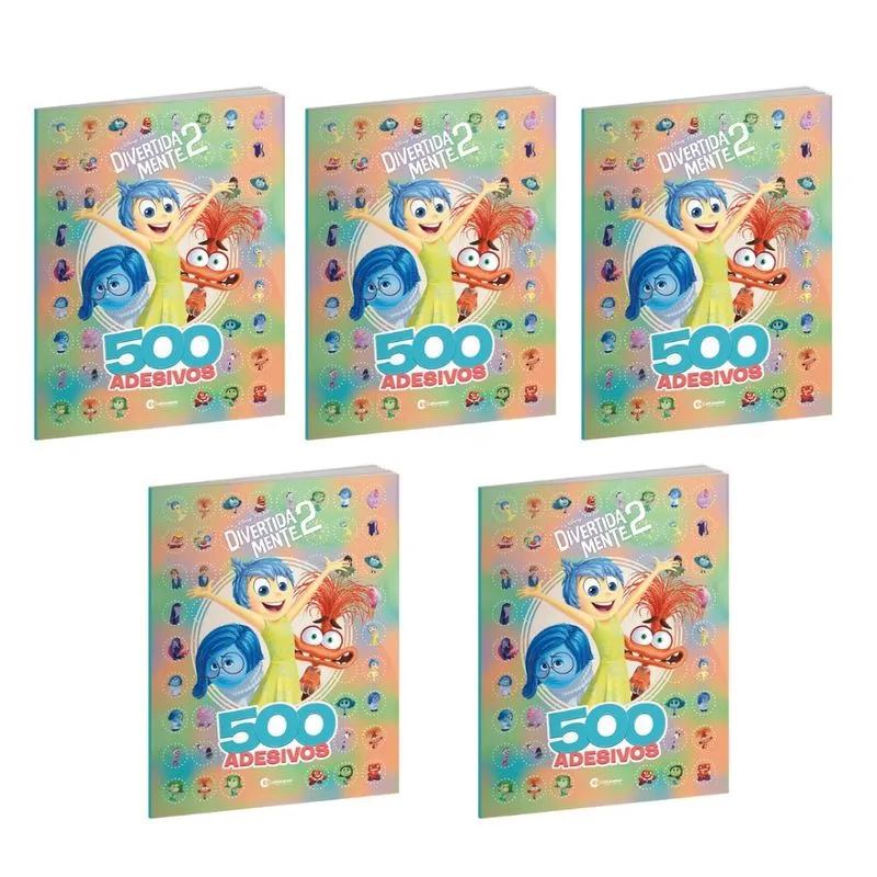 Kit 5 Livros 500 Adesivos Divertida Mente 2