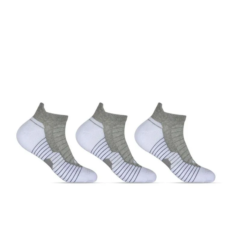 Meia Soquete Masculina Hoahi Sport Atoalhada Algodão Branco com Cinza