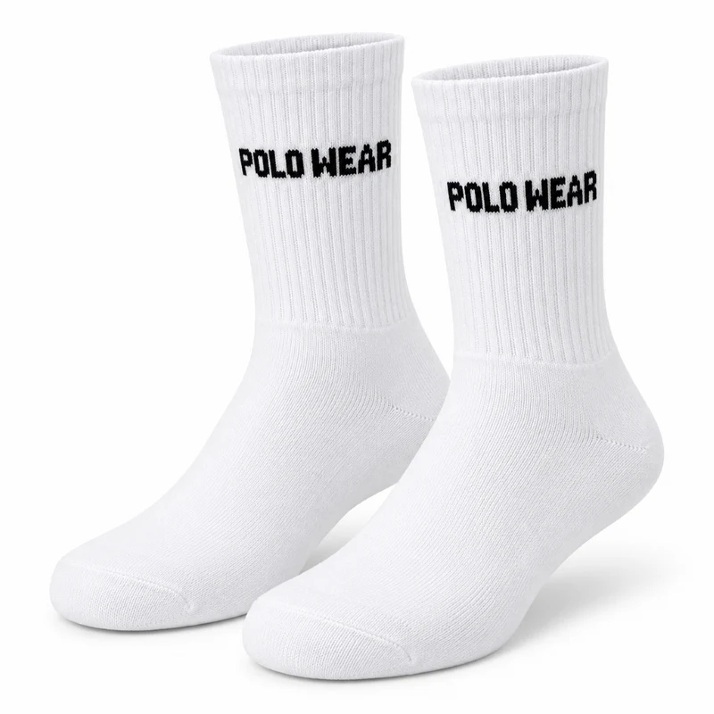 Kit 3 Pares De Meia Cano Longo Masculino Polo Wear - Branco 33A38