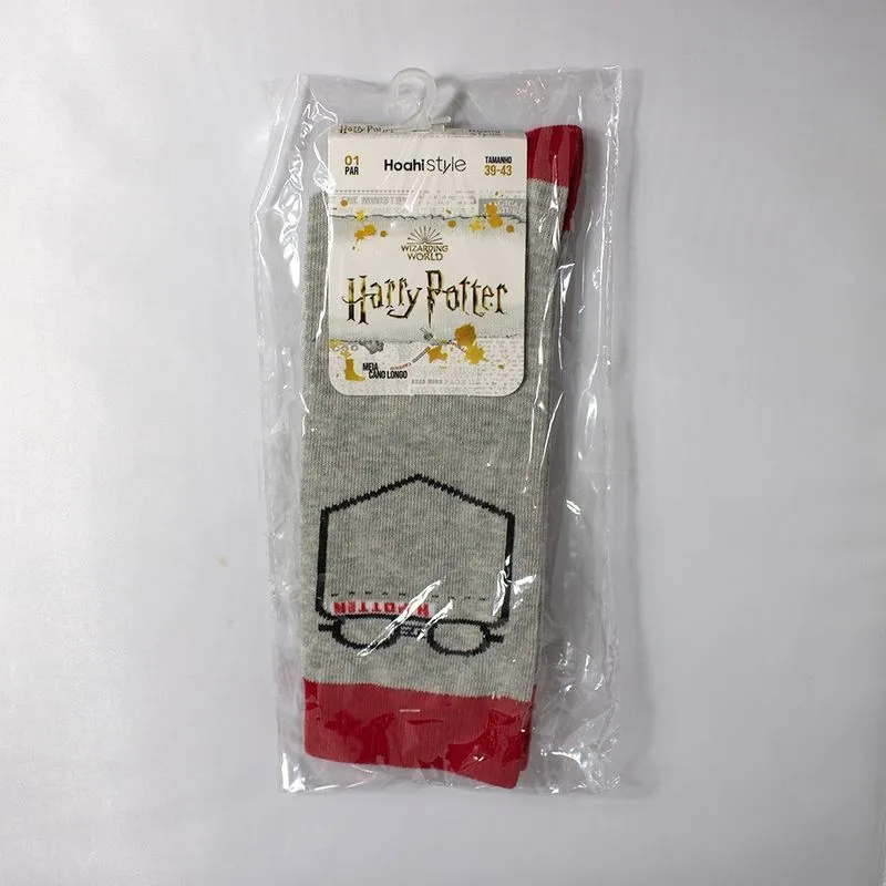 Meia Cano Longo Unissex Hoahi Harry Potter Style Cinza