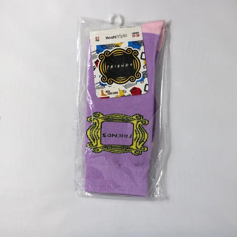 Meia Cano Longo Warner Bros Friends Hoahi Algodão Lavanda