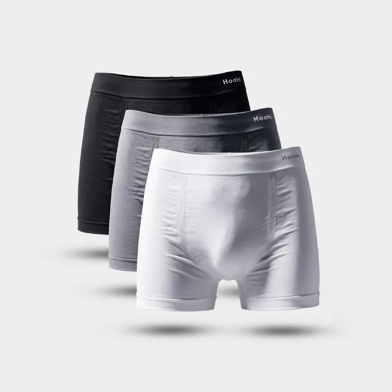 Kit 3 Cuecas Boxer Hoahi Algodão KIT 3X1 CUECA HOAHI BOXER ALGODAO COTTON SORT 2 PTO/BCO/CZA