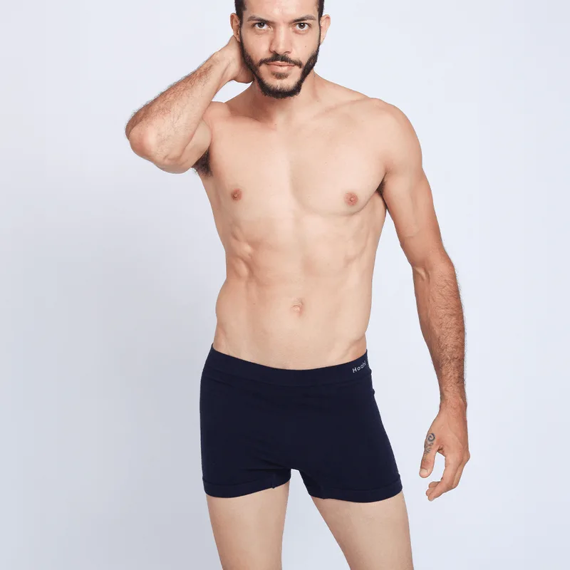 Kit 3 Cuecas Boxer Hoahi Algodão KIT 3X1 CUECA HOAHI BOXER ALGODAO COTTON SORT 3 PTO/MAR/CZA