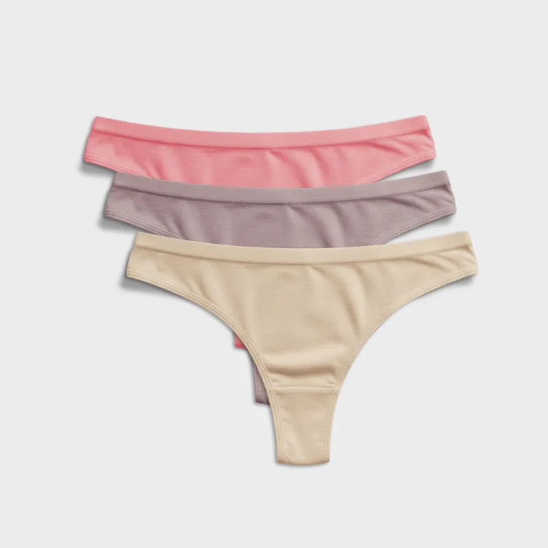Kit 3 Calcinhas Tanga Hoahi Algodão KIT 3X1 CALCINHA HOAHI TANGA ALGODAO COTTON SORT 1 RSA/LIL/BGE