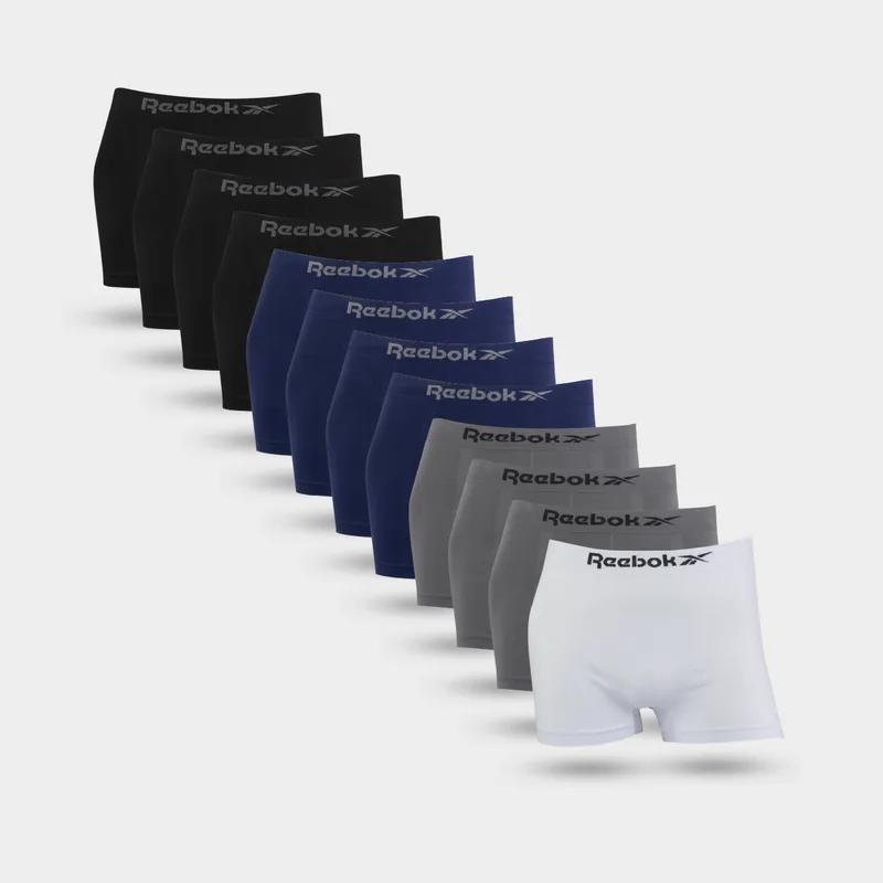 Kit 12 Cuecas Boxer Reebok Classic Microfibra Cós Inteiro KIT 12X1 CUECA REEBOK BOXER MICROFIBRA COS INT. CLASSIC PTO/CZA/BCO/MAR