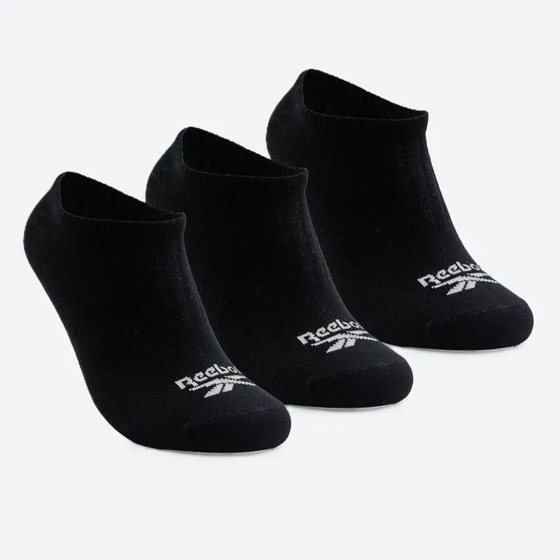 Kit 3 Meias Reebok Liso Invisível Unissex Preto - P