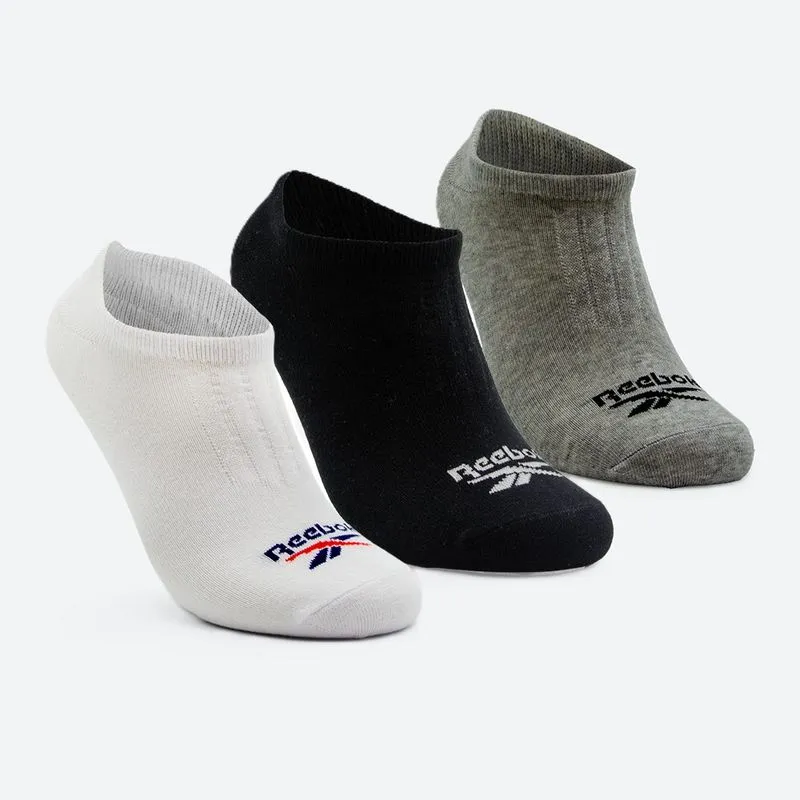 Kit 3 Meias Reebok Liso Invisível Unissex Sortido - P