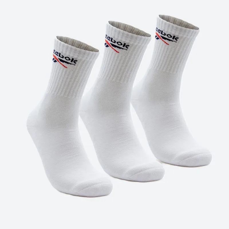 Kit Meias Reebok Cano Longo Atoalhado Embaixo Unissex Branco - M