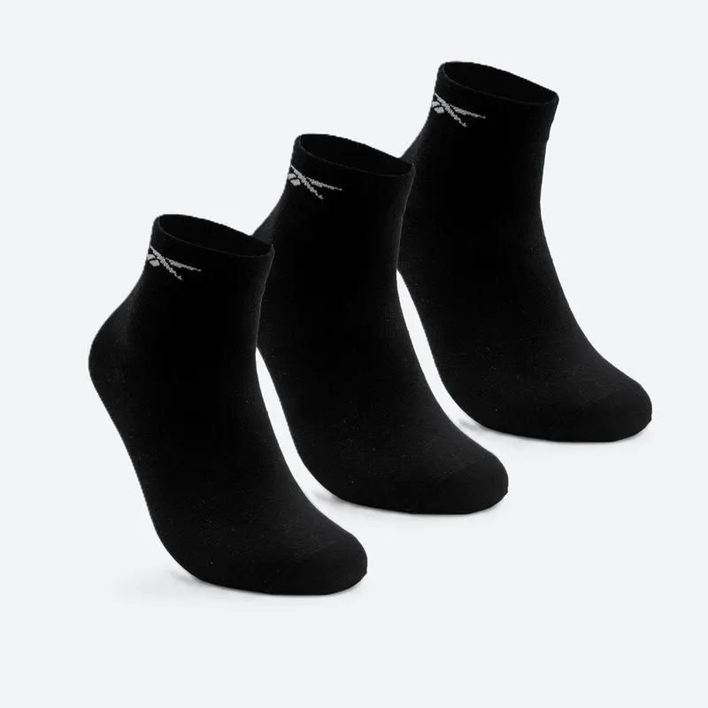 Kit Meias Reebok Cano Médio Liso Unissex Preto - M