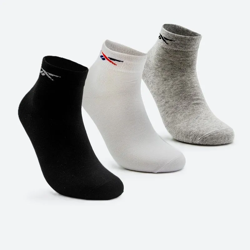 Kit Meias Reebok Cano Médio Liso Unissex Sortido - M