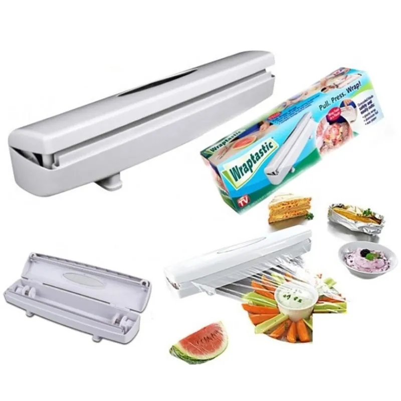 CORTADOR DISPENSER AUTOMATICO PAPEL ALUMINIO TOALHA E FILME PVC SELADOR PORTATIL INTELIGENTE