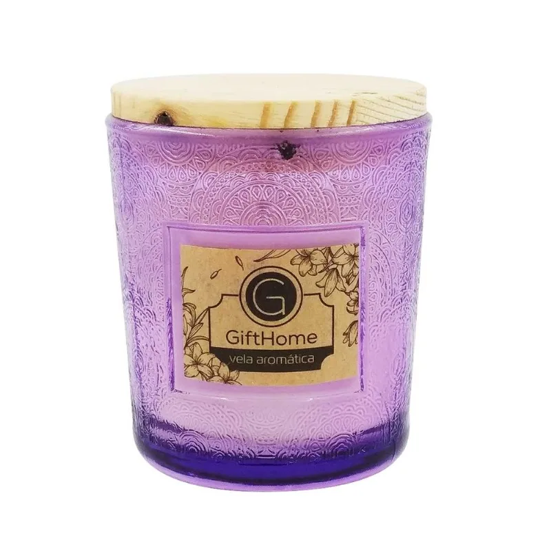 Vela Aromática C/ Tampa 7x9cm em Parafina Gifthome- Rosa