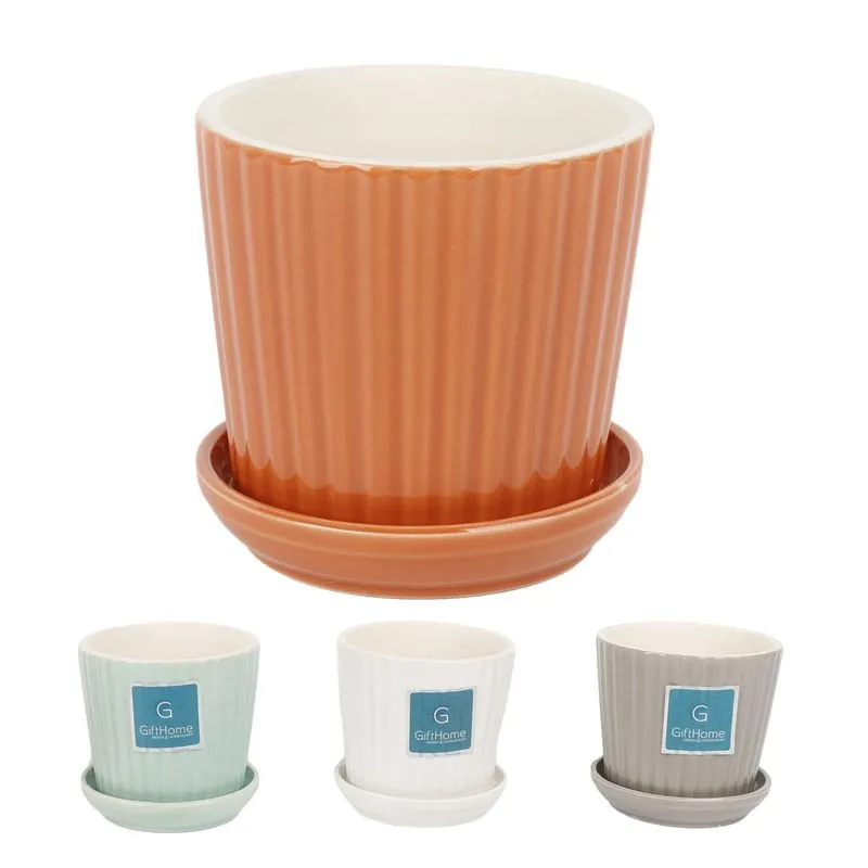 Vaso De Cerâmica Para Flor Dva530 10x10cm Sortido Importadora Cascavel