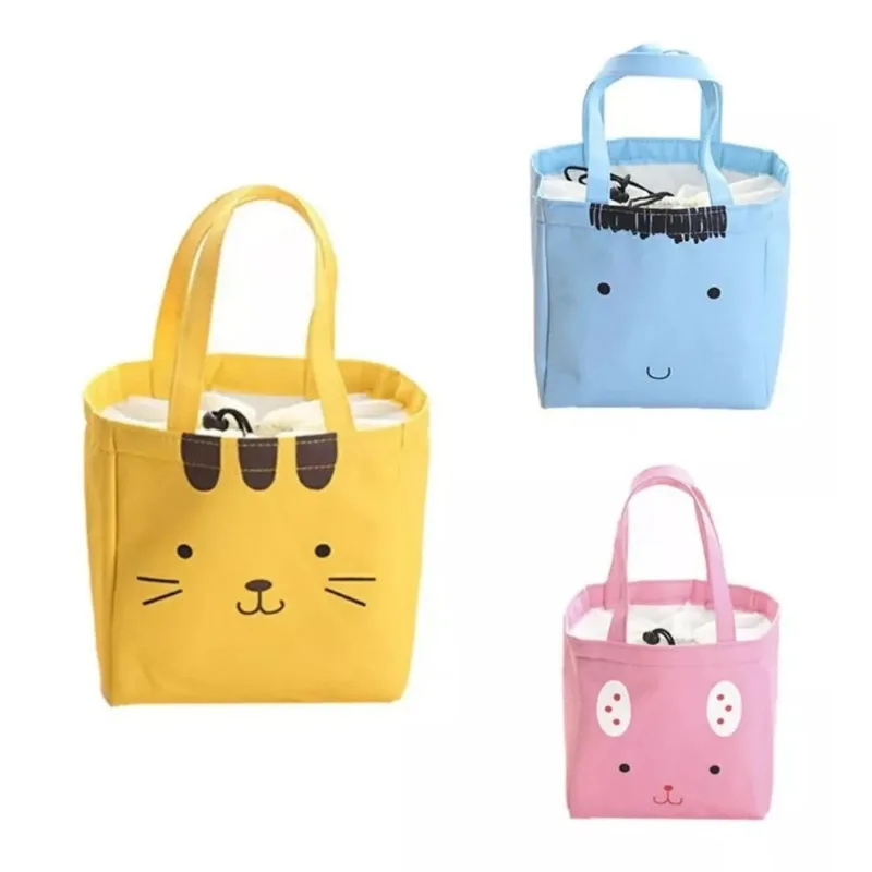 Bolsa Lancheira Térmica Interior em Alumínio Revestida de Oxford com Estampas Sortidas Rosa