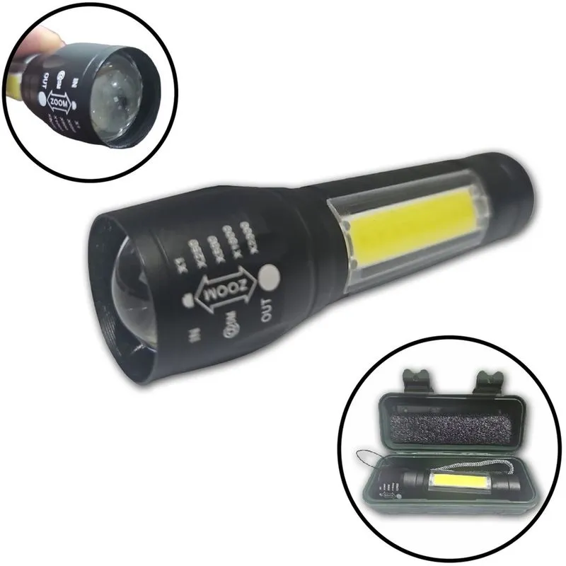 Mini Lanterna Luz Tática USB Poderosa Recarregável 3 fases