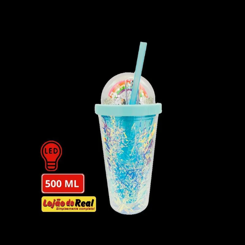 Copos Led Com Canudo 500ml Divertido Marca: Cascavel