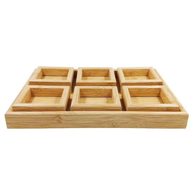 Jogo De Petisqueira 7 Peças 35x25cm em Bambu Cascavel