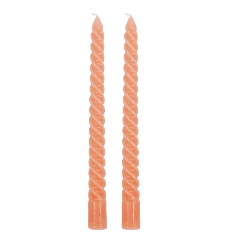 Jogo de Velas Espiral 2 Peças 25cm em Parafina Gifthome-Rosa