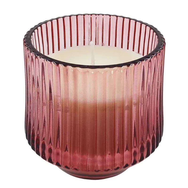 Vela Perfumada C/ Suporte 8,5x10cm em Vidro Gifthome-Rosa