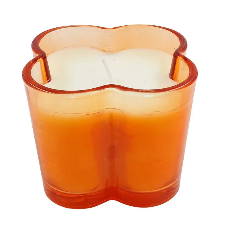 Vela Perfumada C/ Suporte 8,5x7,5cm em Vidro Gifthome-Laranja