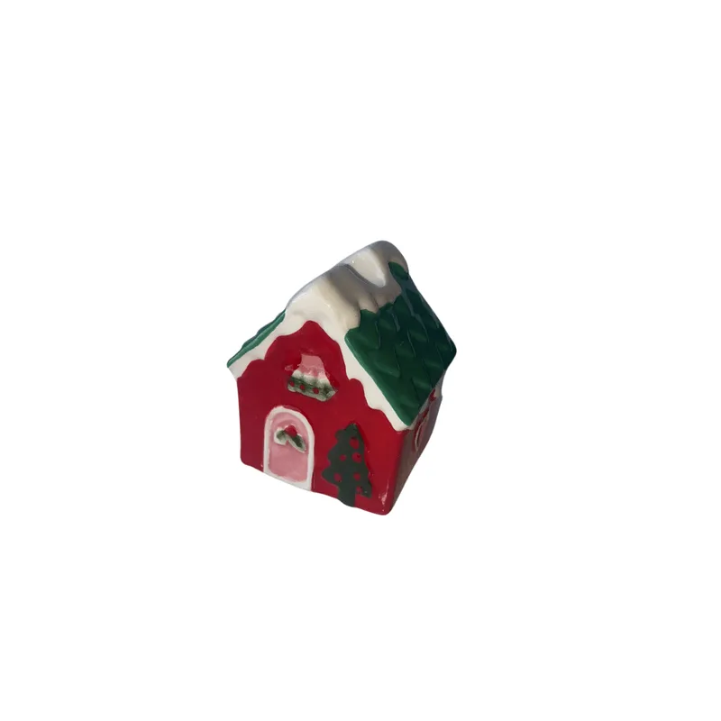 Castiçal Casinha Dos Confeitos Contos De Infância Telhado Verde 9cm