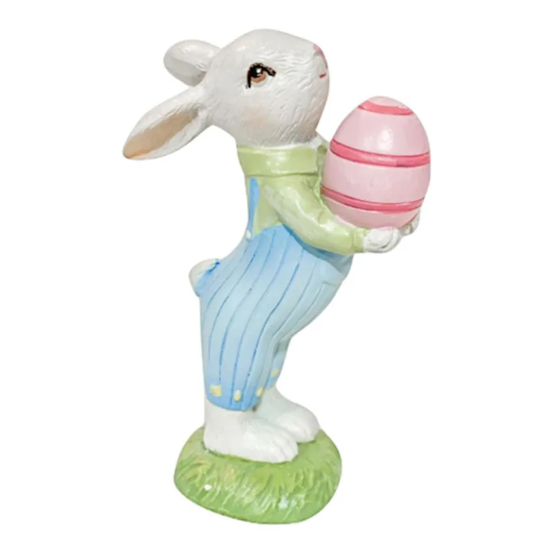 Escultura coelho lilinho em resina - easter