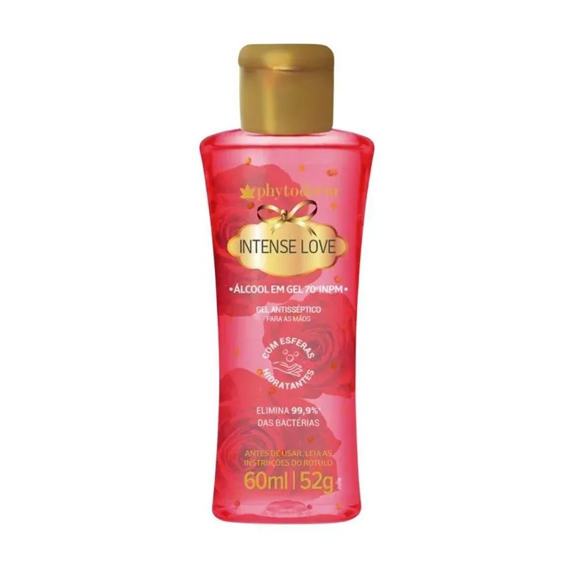 Álcool Em Gel Para As Mãos Intense Love Phytoderm 60ml