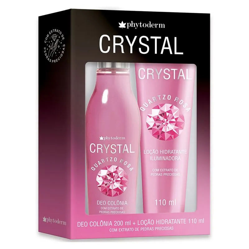 Phytoderm Splash Crystal Quartzo Rosa Kit – Colônia + Loção Hidratante Kit