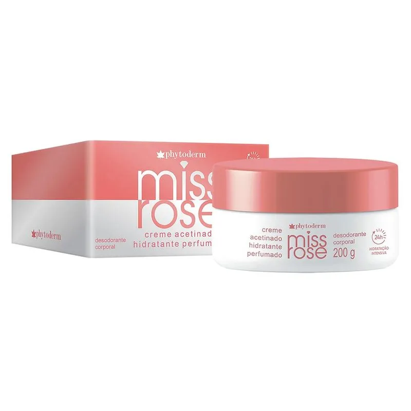 Creme Acetinado Hidratante Phytoderm Miss Rose 200g
