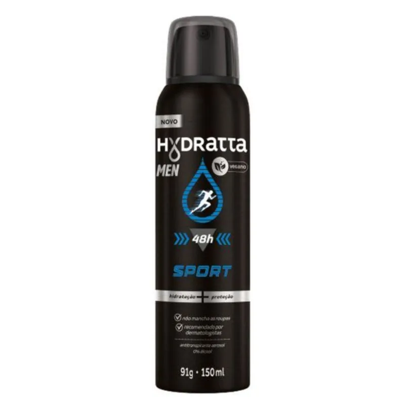 Desodorante Aerossol Hydratta Men Sport 150ml DES HYDRATTA AERO 150ML MEN SPORT