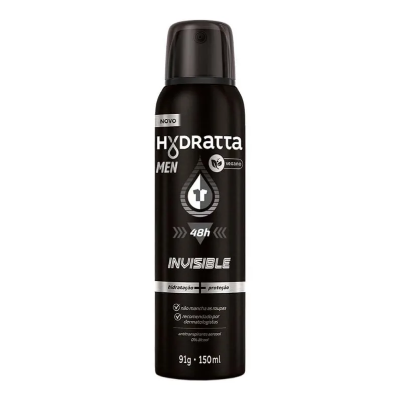Desodorante Aerossol Hydratta Men Invisible 150ml DES HYDRATTA AERO 150ML MEN INVISIBLE