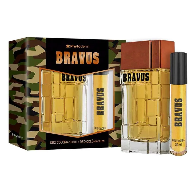 Kit Phytoderm Bravus - Perfume Masculino Deo Colônia + Travel Size Kit