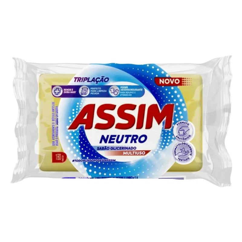 Sabão em Barra Assim Neutro 180g SABAO BARRA ASSIM 180G NEUTRO