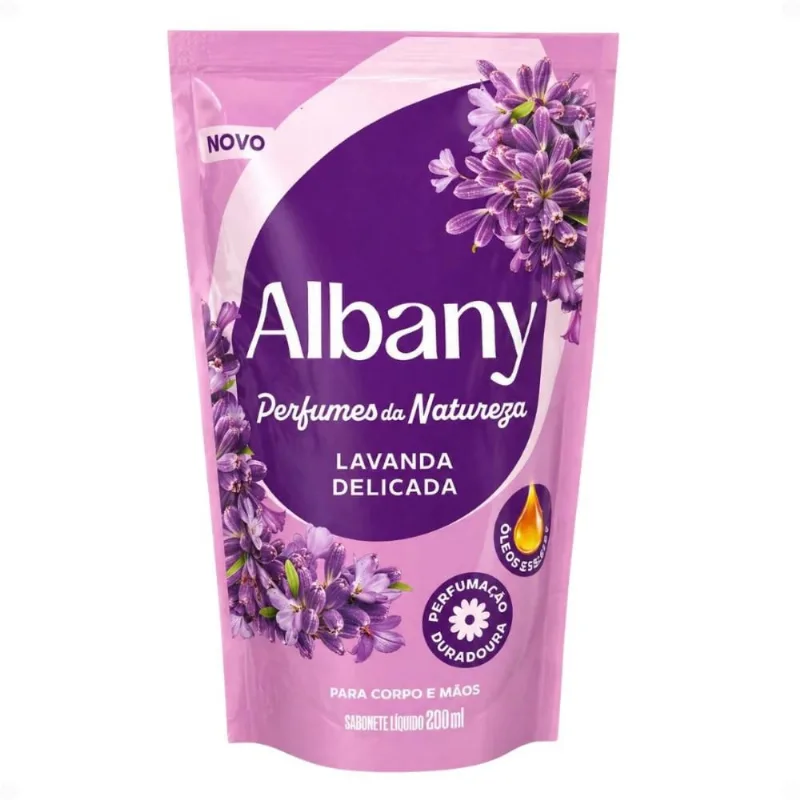 Refil Sabonete Líquido Corpo e Mãos Albany Perfumes Da Natureza Lavanda Delicada 200ml