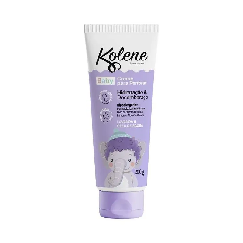 Creme de Pentear Kolene Baby Lavanda e Óleo de Baobá 200g