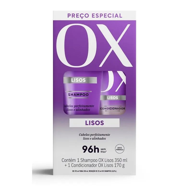 Kit Ox Shampoo Lisos 350ml + Condicionador Lisos 170ml