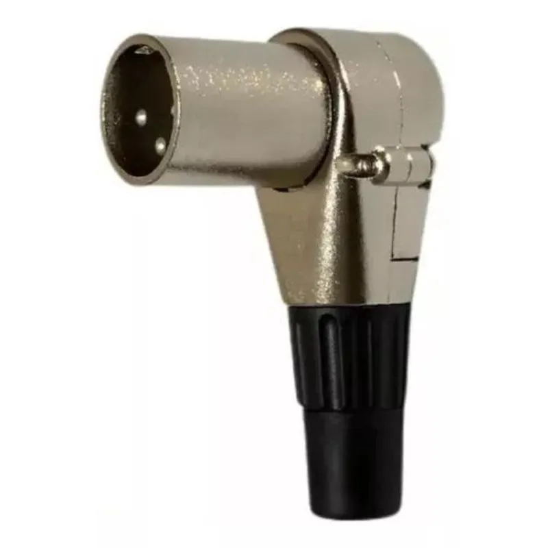Plug Xlr Macho 90º Metal Profissional Níquel Mxt