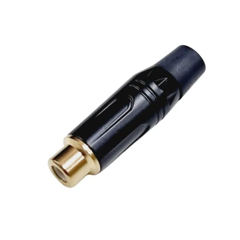 Plug Rca Fêmea Profissional Preto Dourado - Preto Mxt