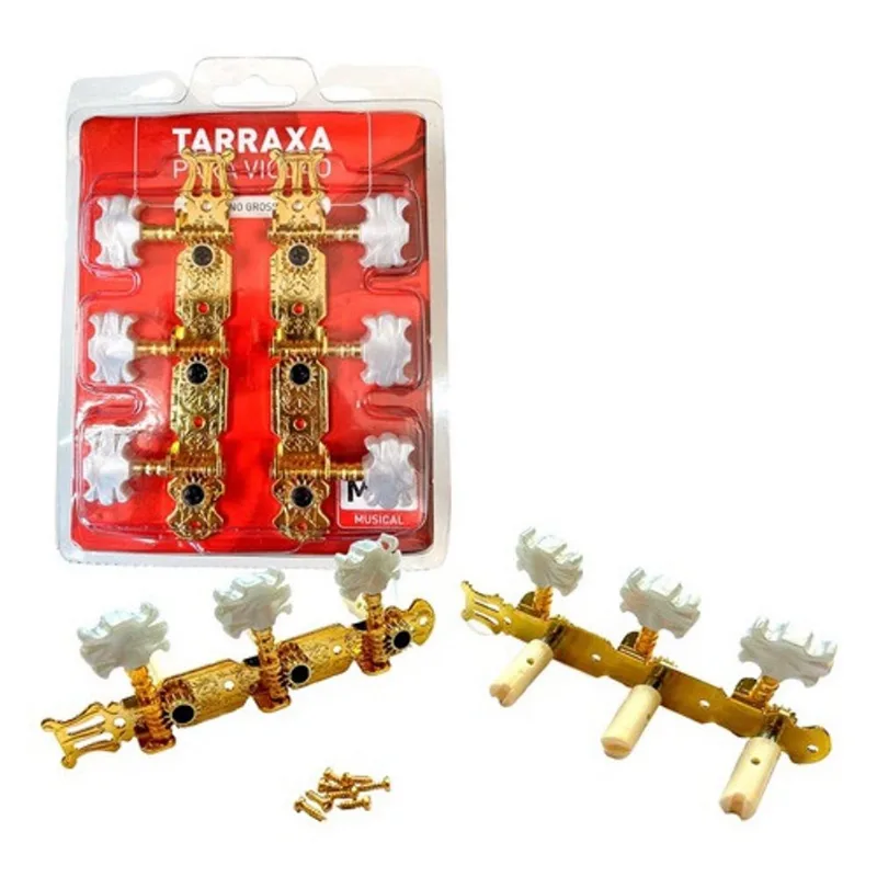 Tarraxa Tarracha Violão Nylon Pino Grosso Dourada - Mxt