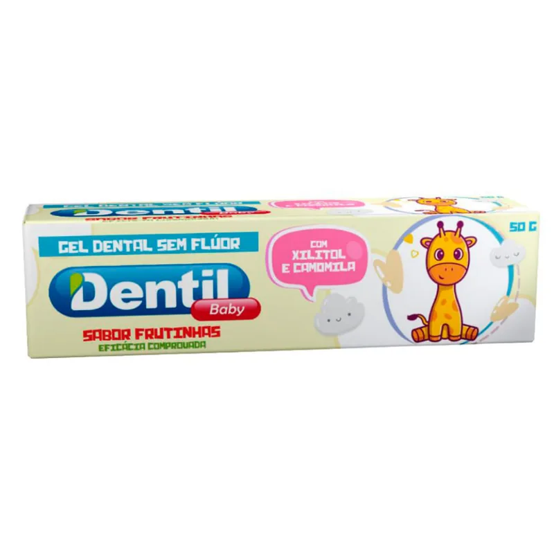 Gel Dental Dentil Baby Sabor Frutinhas com Xilitol e Camomila Sem Flúor 50g